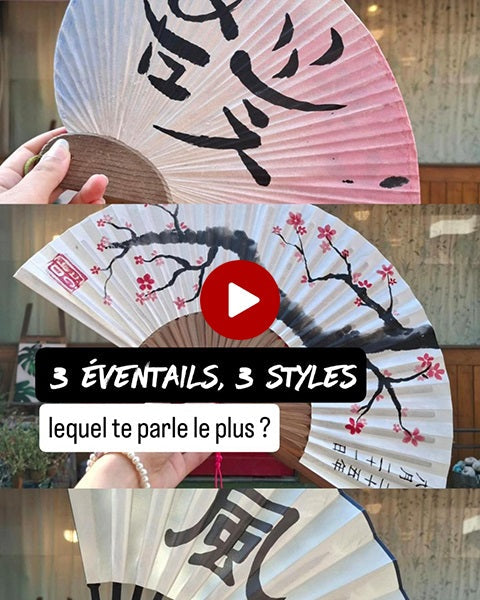3 éventails, 3 styles | Traditionnel coréen, moderne et chinois
