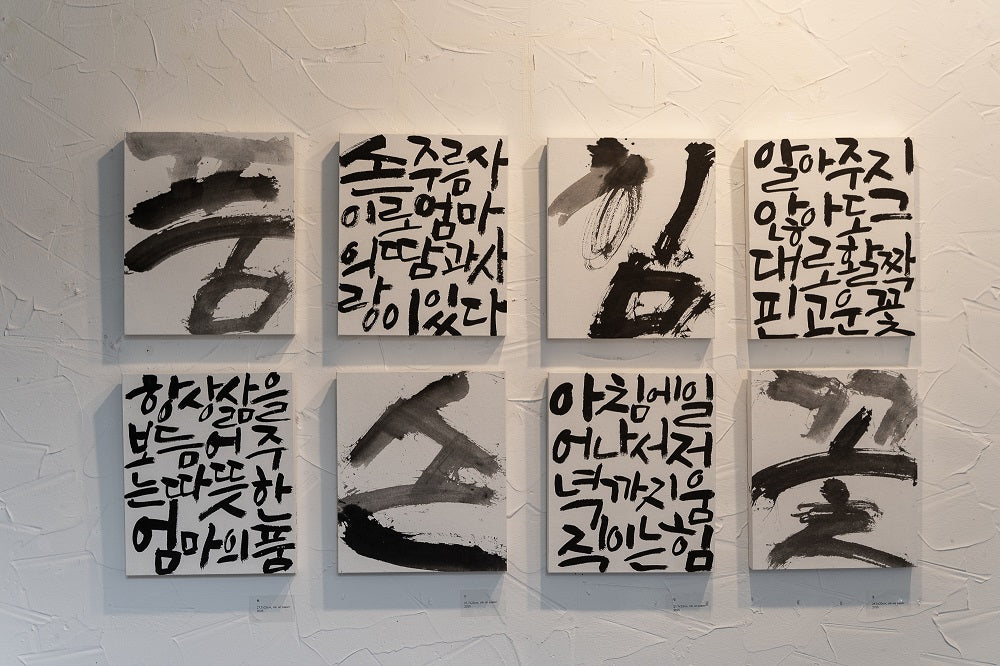 Série d'œuvres de Lucia Choi à son exposition Eomma